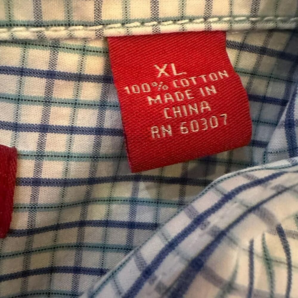 Reunion Men's Plaid Short Sleeve Button Down Shirt XL - Picture 7 of 7